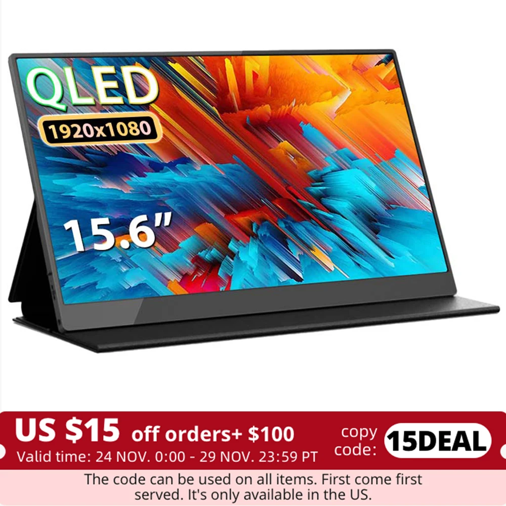 Портативный монитор 15,6 дюйма, высокая яркость, QLED, HDR, второй экран, Type-C, USB, HDMI, совместим с PS5/4 Switch, Xbox, телефоном, ноутбуком
Портативный монитор 15,6 дюйма, высокая яркость, QLED, HDR, второй экран, Type-C, USB, HDMI, совместим с PS5/4 Switch, Xbox, телефоном, ноутбуком
