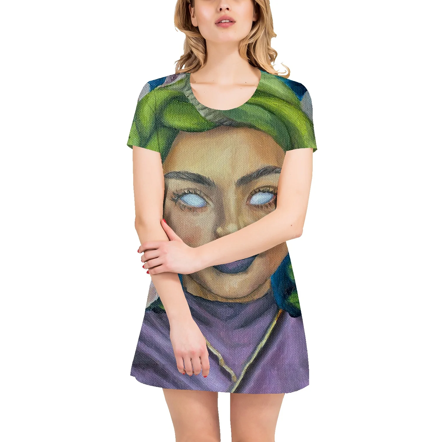 Digital Oil Painting Flower Girl Print 3D T-Shirt Skirt Creative Hand-Painted Dress Mid-Length Oversize Sports Loose Skirt
Digital Oil Painting Flower Girl Print 3D T-Shirt Skirt Creative Hand-Painted Dress Mid-Length Oversize Sports Loose Skirt