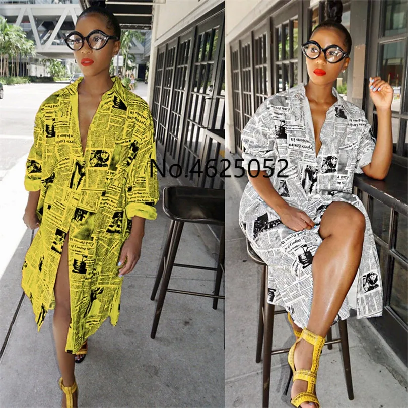2021 new Long sleeve letter print news paper vintage blouses shirts loose sexy dress winter fashion casual maxi dresses CX047
2021 new Long sleeve letter print news paper vintage blouses shirts loose sexy dress winter fashion casual maxi dresses CX047