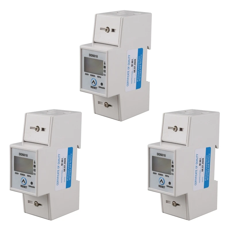3X Din Rail Single Phase Wattmeter Power Consumption Watt Electronic Energy Meter Kwh 5-80A 230V AC 50Hz 
3X Din Rail Single Phase Wattmeter Power Consumption Watt Electronic Energy Meter Kwh 5-80A 230V AC 50Hz
