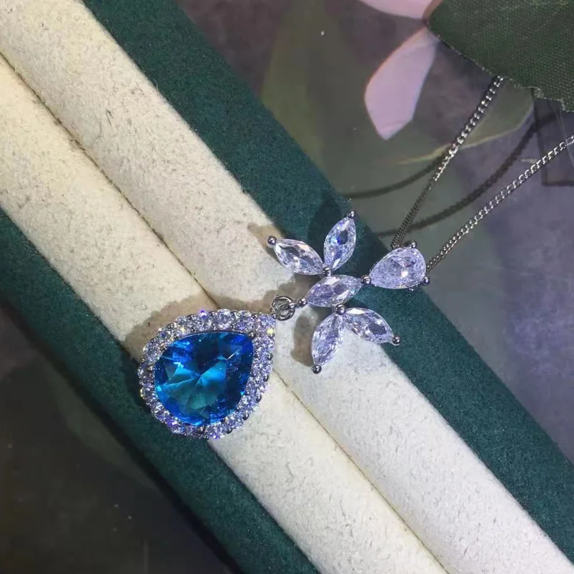 ANGLANG Luxury Blue/Pink Cubic Zirconia Pendant Necklace Women Wedding Engagement Party Accessories Trendy Jewelry Birthday Gift
ANGLANG Luxury Blue/Pink Cubic Zirconia Pendant Necklace Women Wedding Engagement Party Accessories Trendy Jewelry Birthday Gift