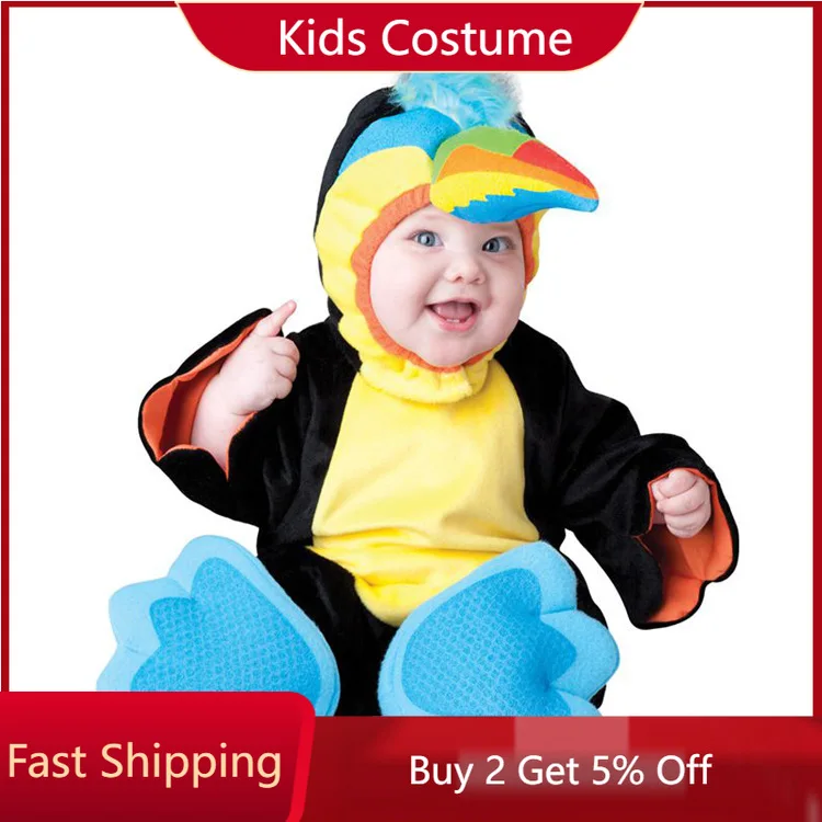 Детский комбинезон с мультяшным попугаем, на 6-30 месяцев 
Детский комбинезон с мультяшным попугаем, на 6-30 месяцев