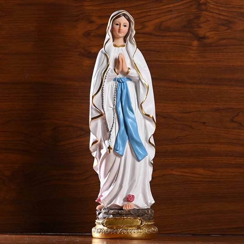 

12 Inch Catholic Blessed Mother Mary Statue Tabletop Ornaments Resin Figurines for Religious Home Decoration Crafts Gifts