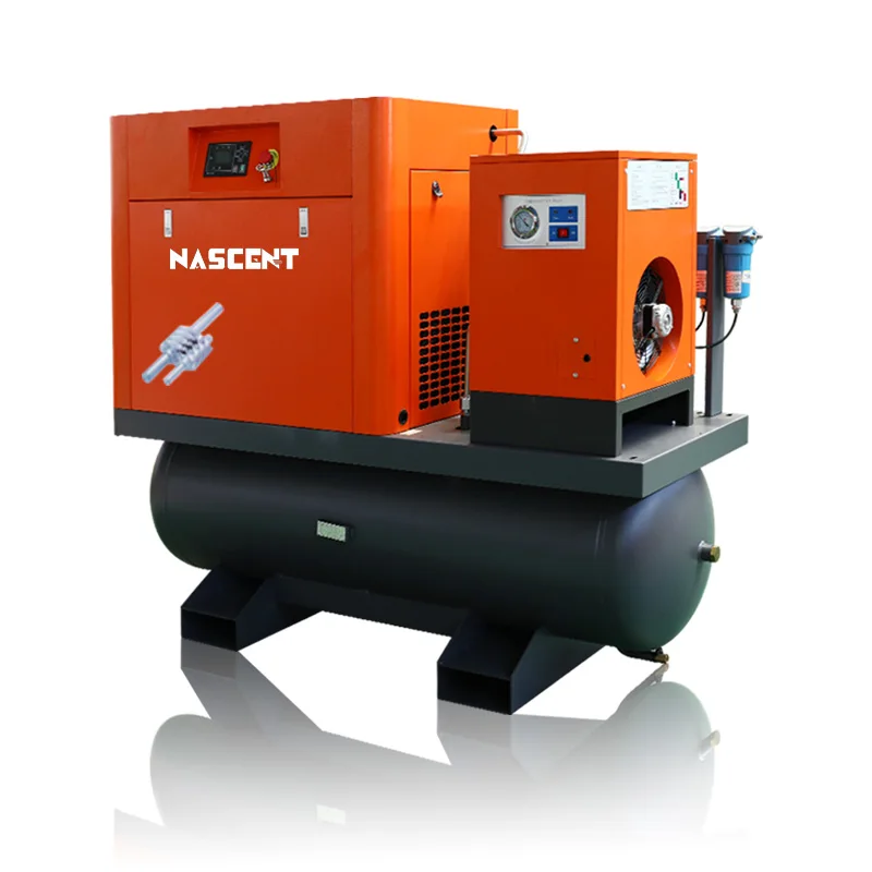 

7.5kw 11kw 15kw 22kw Fixed Speed Portable All In One Rotary Screw Air Compressor With Dryer Tank 16bar For Laser Cutting Machine