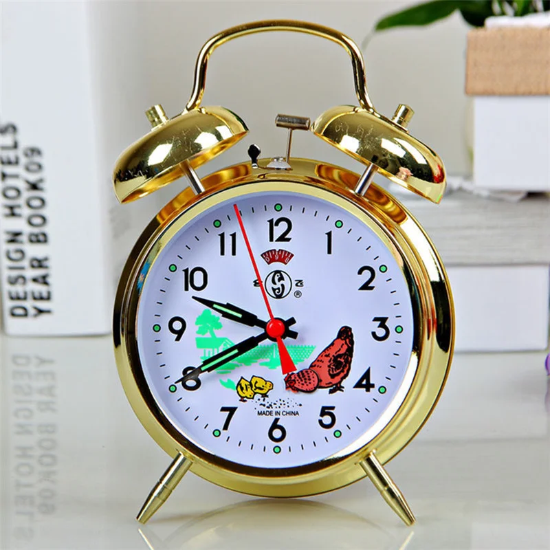 

Nostalgic Retro Metal Movement Creative Alarm Clock Super Loud Horseshoe Watch Mechanical Old-fashioned Winding