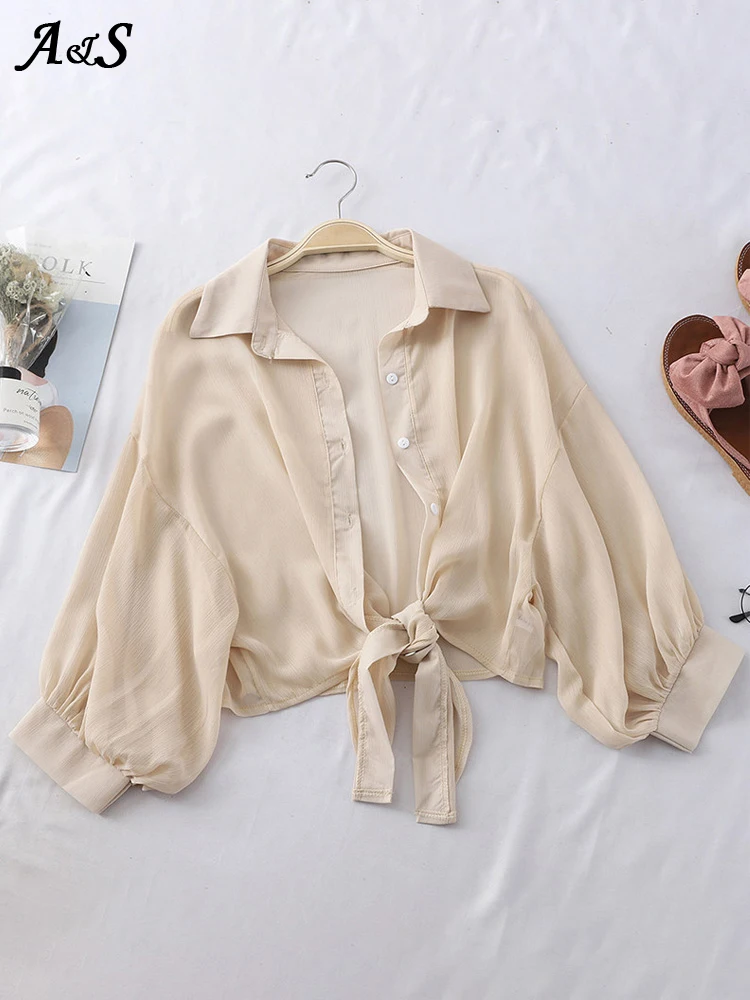 Anbenser Summer Woman Shirt Half Sleeve Buttoned Up Loose Casual Blouse Chiffon Shirt Women Tied Waist Elegant Blouses for Women
Anbenser Summer Woman Shirt Half Sleeve Buttoned Up Loose Casual Blouse Chiffon Shirt Women Tied Waist Elegant Blouses for Women