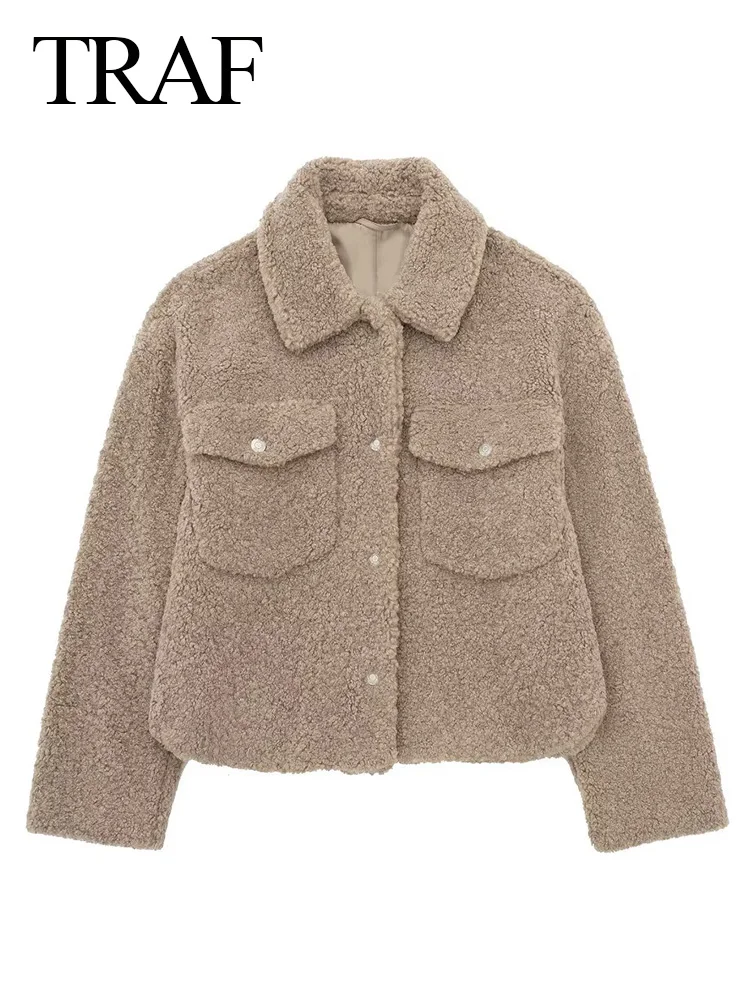 TRAF 2023 Women Fashion New Button Fleece Coat Teddy Jacket Winter Woman Faux Shearling Short Jacket Female Long Sleeves Jackets
TRAF 2023 Women Fashion New Button Fleece Coat Teddy Jacket Winter Woman Faux Shearling Short Jacket Female Long Sleeves Jackets