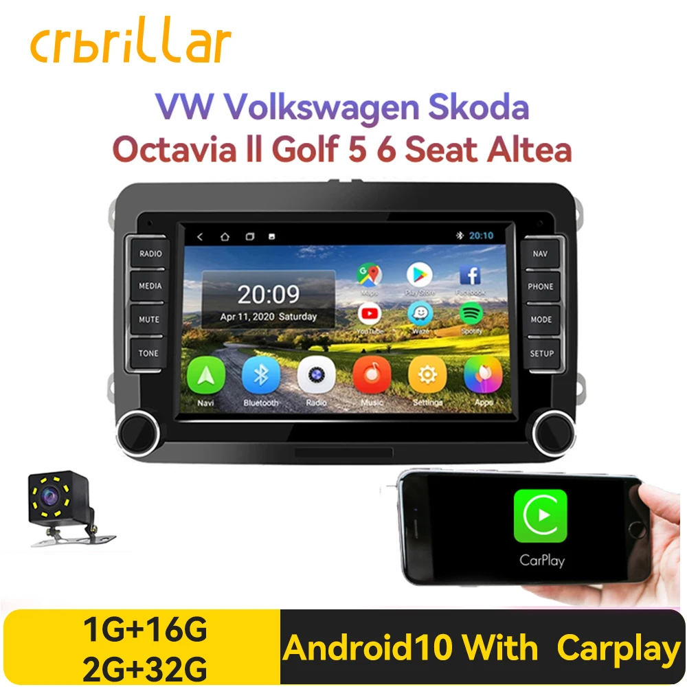 Автомобильная Мультимедийная система плеер на Android 10 с 7 "экраном GPS для