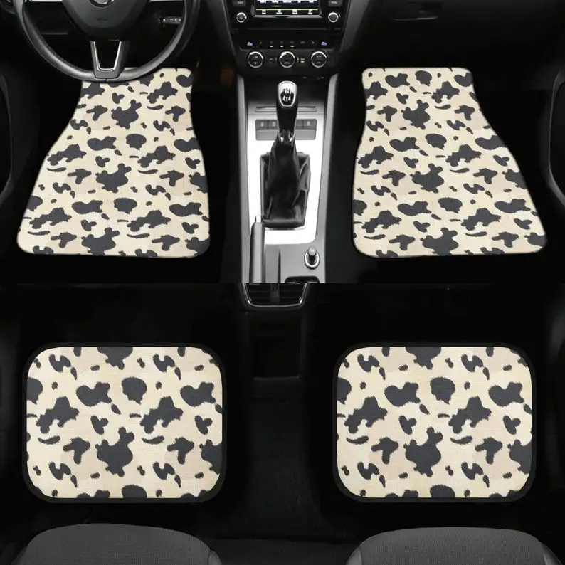 Black and Beige Cow Skin Print Car Floor Mats, Cottage core boho car accessories, Cow skin print car mats set country car interi 
Black and Beige Cow Skin Print Car Floor Mats, Cottage core boho car accessories, Cow skin print car mats set country car interi