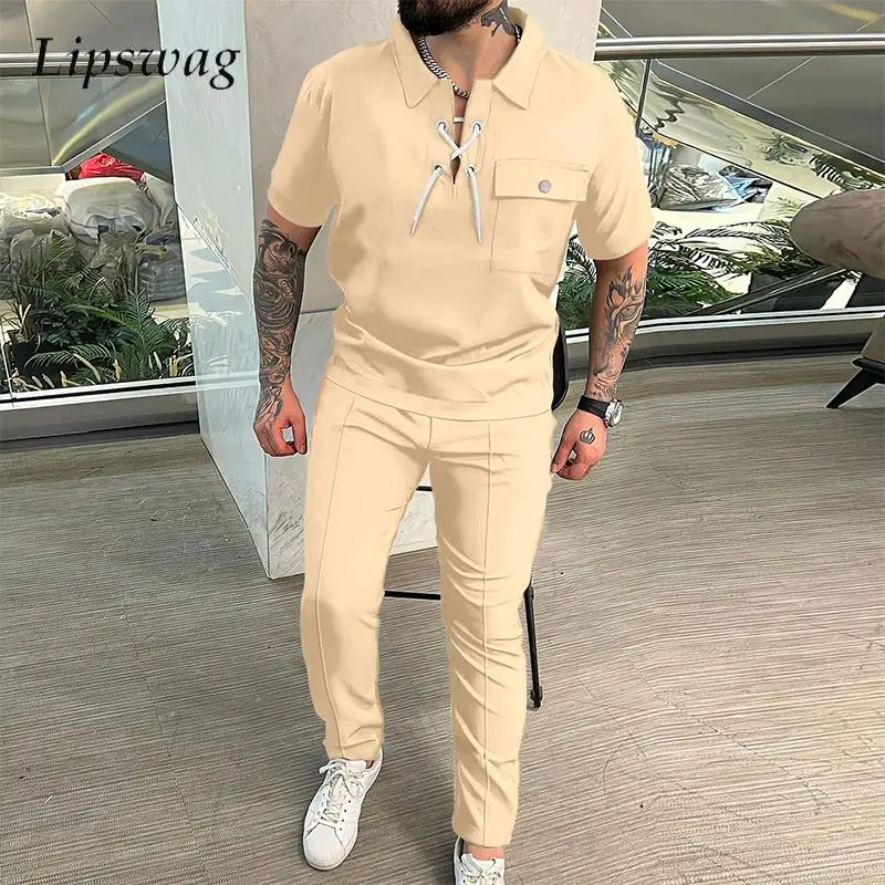 Мужской винтажный спортивный костюм, рубашка-поло с коротким рукавом и брюки
Мужской винтажный спортивный костюм, рубашка-поло с коротким рукавом и брюки