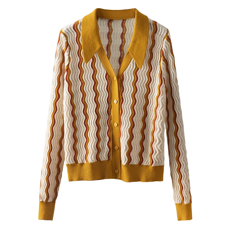 Retro Fashion Geometric V-Neck Hollow Out Sweaters Long Sleeve Top Outfit Korean Summer Cardigan Crop Top
Retro Fashion Geometric V-Neck Hollow Out Sweaters Long Sleeve Top Outfit Korean Summer Cardigan Crop Top