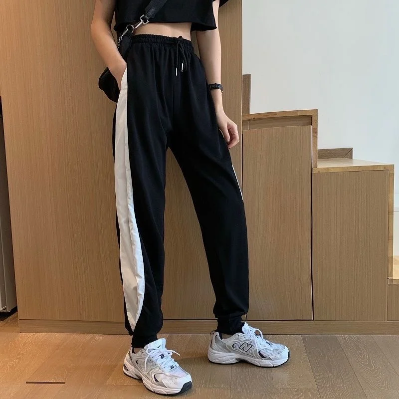 Casual Elastic Waist Lace Up Sport Loose Korean Patchwork Trousers Streetwear Students Bloomers Pants Womens
Casual Elastic Waist Lace Up Sport Loose Korean Patchwork Trousers Streetwear Students Bloomers Pants Womens