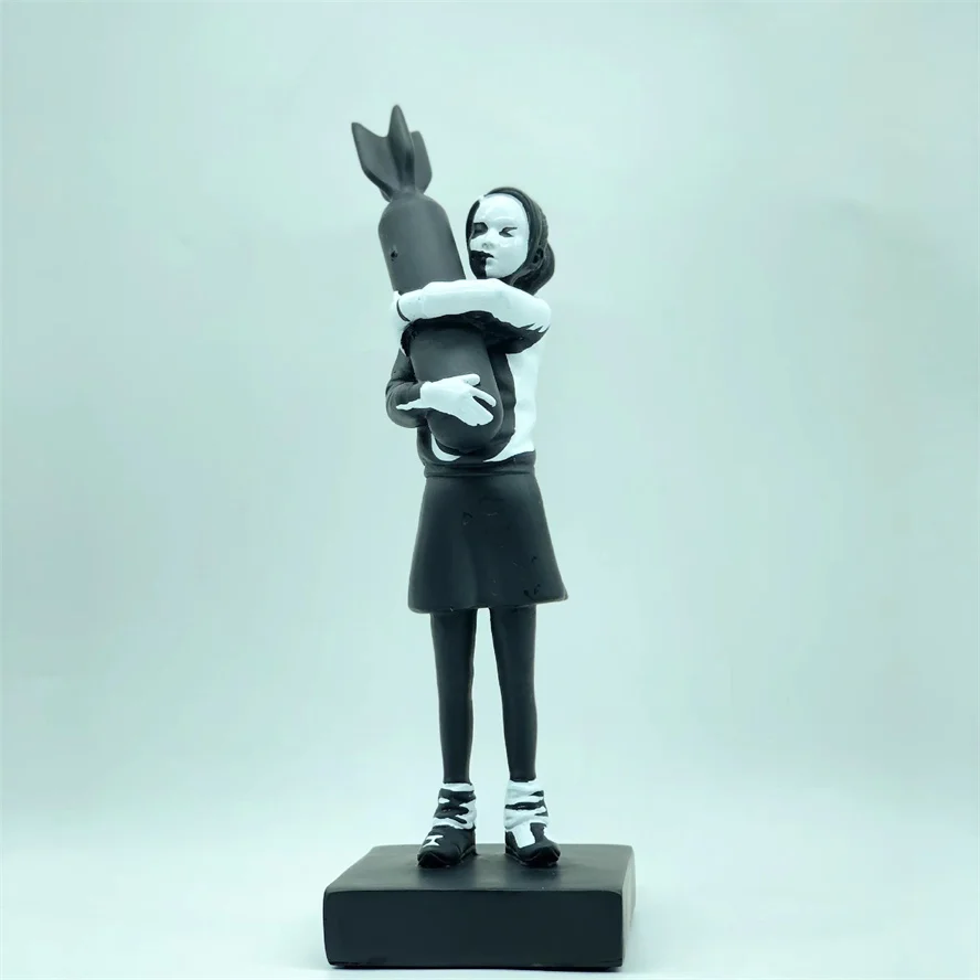New Banksy Hugging Bomb Girl Resin Statue Hugging Peace Bomb Girl Sculpture Figurines Home Decoration Living Room Decor Art Gift
New Banksy Hugging Bomb Girl Resin Statue Hugging Peace Bomb Girl Sculpture Figurines Home Decoration Living Room Decor Art Gift
