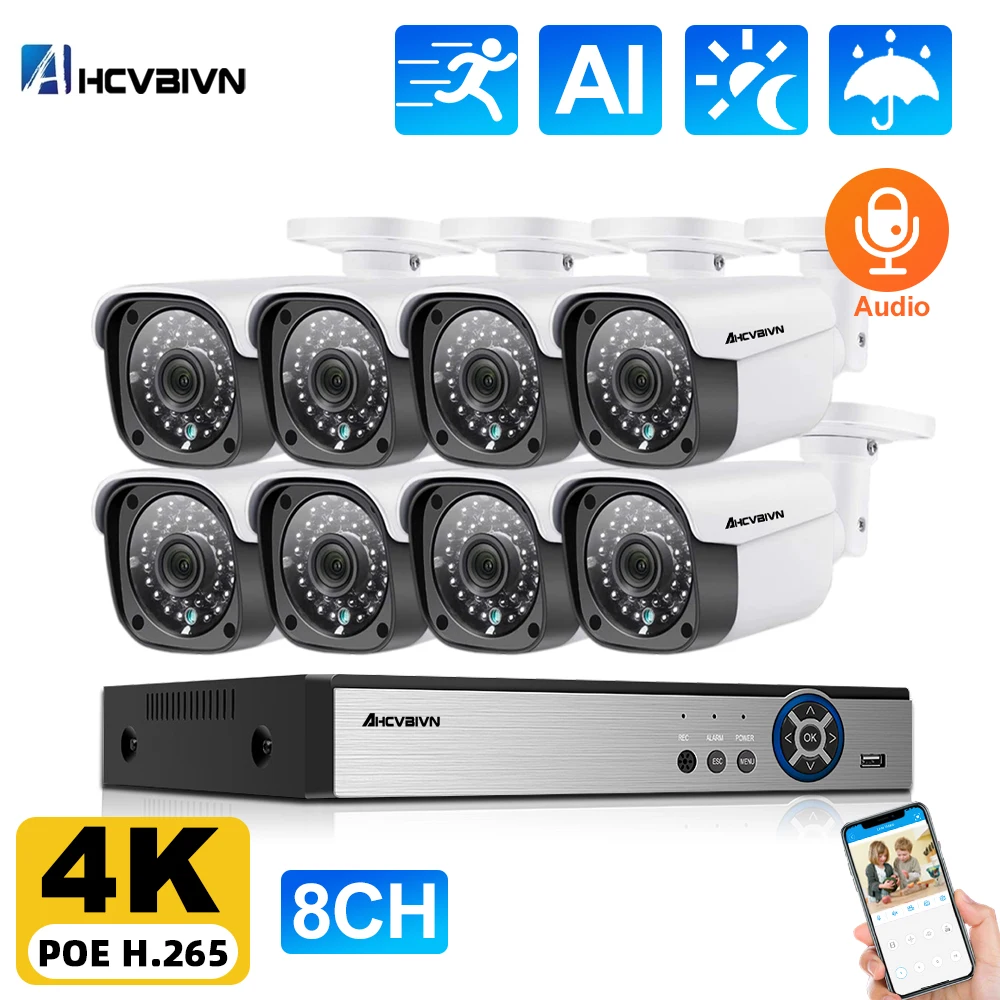 Система видеонаблюдения, 8 каналов, 4K, Ultra HD, POE, сетевой IP-видеорегистратор H.265 8 Мп с 4/8x8 Мп, защитой от атмосферных воздействий
Система видеонаблюдения, 8 каналов, 4K, Ultra HD, POE, сетевой IP-видеорегистратор H.265 8 Мп с 4/8x8 Мп, защитой от атмосферных воздействий