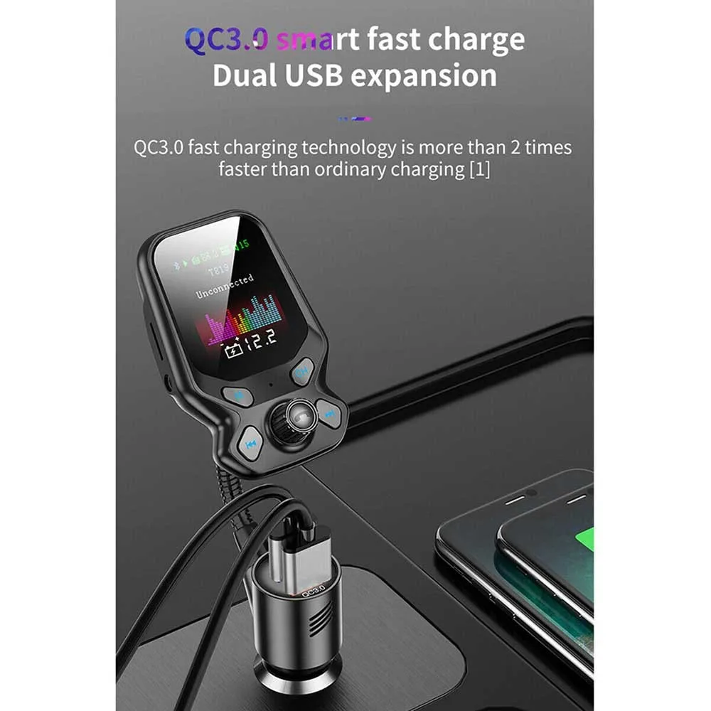 Car FM Transmitter FM Modulator AUX Audio MP3 Player USB Fast Charging Car Charger Handsfree Bluetooth 5.0 Car Kit Radio Adapter
Car FM Transmitter FM Modulator AUX Audio MP3 Player USB Fast Charging Car Charger Handsfree Bluetooth 5.0 Car Kit Radio Adapter