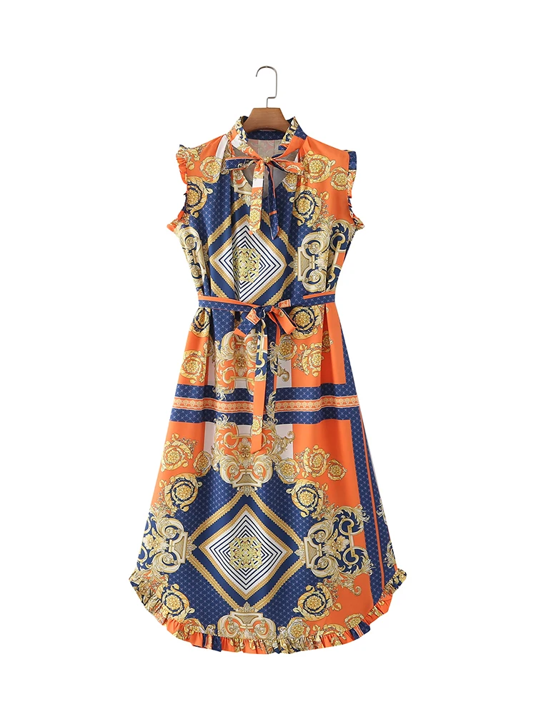 Bohemian V-neck Sleeveless Women Dress Summer Print A-line Midi Dresses With Sashes 2022 robe femme
Bohemian V-neck Sleeveless Women Dress Summer Print A-line Midi Dresses With Sashes 2022 robe femme