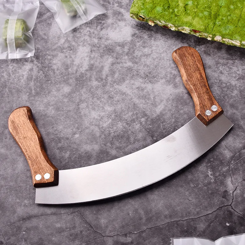 Home Herb Pizza Cutter with Double Wooden Handle Stainless Steel Vegetable Nougat Knife Kitchen Cutting Chopping Baking Tools
Home Herb Pizza Cutter with Double Wooden Handle Stainless Steel Vegetable Nougat Knife Kitchen Cutting Chopping Baking Tools