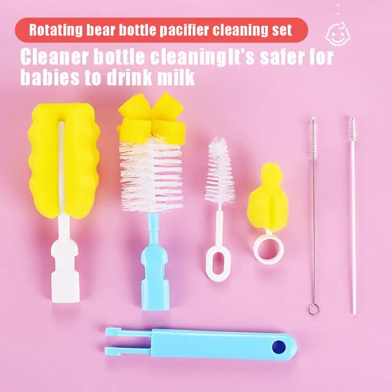 6PCS Baby Bottle Brush Set Baby Nipple 360° Rotating Clean Sponge Spout Cup Brush Kit Bottle Clean Tools Baby Care Accessories
6PCS Baby Bottle Brush Set Baby Nipple 360° Rotating Clean Sponge Spout Cup Brush Kit Bottle Clean Tools Baby Care Accessories