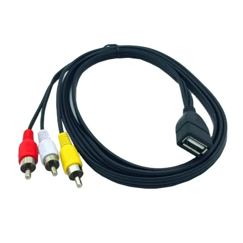 

5ft 1.5m USB A Female to 3 RCA Phono AV Cable Lead PC TV Aux Audio Video adapter cable 20CM 150cm