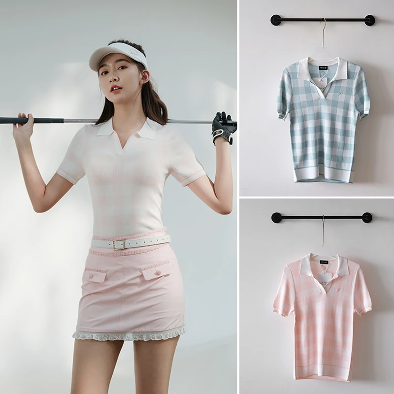 Women's Golf Apparel Summer Breathable and Comfortable Short Sleeve T-shirt Slim Fit and Versatile V-neck Stripe Knit Top
Women's Golf Apparel Summer Breathable and Comfortable Short Sleeve T-shirt Slim Fit and Versatile V-neck Stripe Knit Top