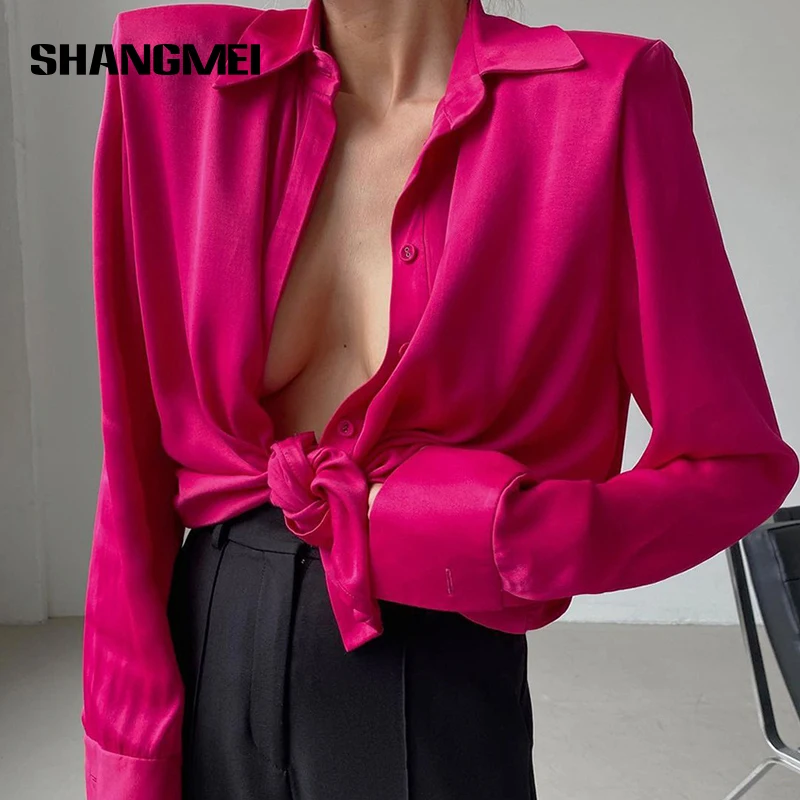 Women Retro Rose Red Turn down Collar Shirts Female Office Lady Casual Basic Single-breasted Long Sleeve Straight Blouses
Women Retro Rose Red Turn down Collar Shirts Female Office Lady Casual Basic Single-breasted Long Sleeve Straight Blouses