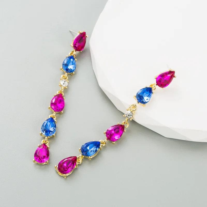 Party Colorful Shiny CZ Fuchsia Earrings Geometric Dangle Long Earrings Crystal Statement Tear Drop Jewelry
Party Colorful Shiny CZ Fuchsia Earrings Geometric Dangle Long Earrings Crystal Statement Tear Drop Jewelry