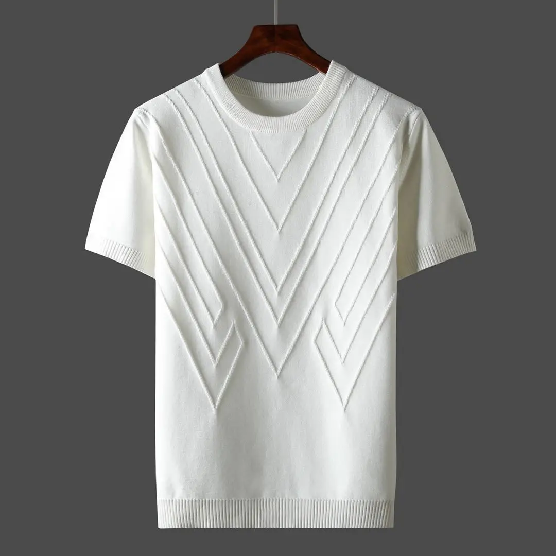 2022 New Summer Men T-shirt Knitted Short Sleeves Top Sweater Men's Solid Color O-neck Pullover Thick Slim Knitted Tees
2022 New Summer Men T-shirt Knitted Short Sleeves Top Sweater Men's Solid Color O-neck Pullover Thick Slim Knitted Tees