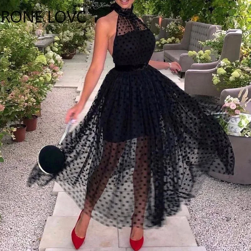 Women Solid Halter Polka Dot Sexy Sleeveless A-line Midi Sexy Party Black Dresses
Women Solid Halter Polka Dot Sexy Sleeveless A-line Midi Sexy Party Black Dresses