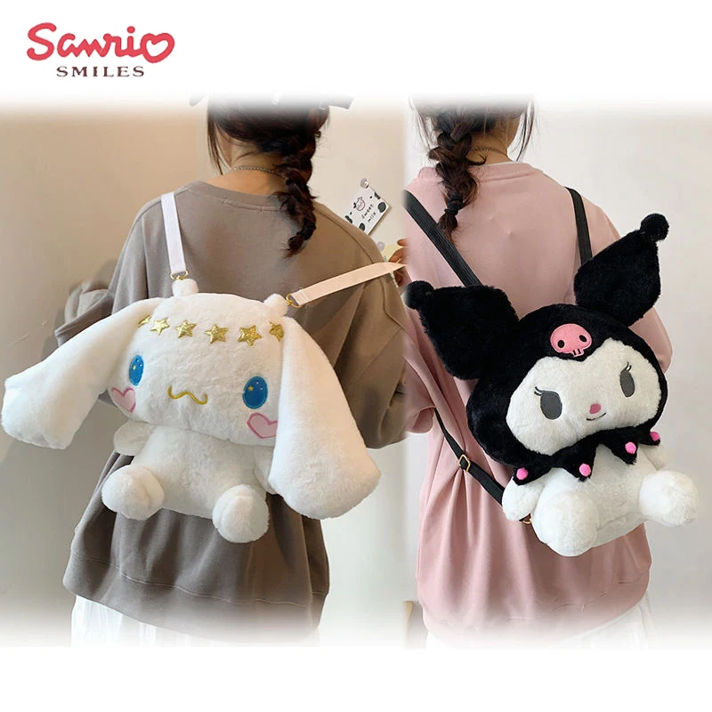 

Kawaii Sanrio рюкзак аниме мультфильм Cinnamoroll Kuromi My Melody студенческий милый большой вместительный рюкзак сумка для путешествий сумка-мессенджер