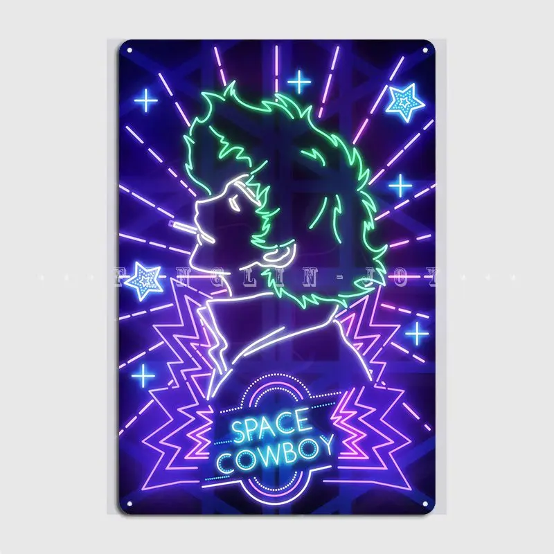 

Space Cowboy Neon Poster Poster Metal Plaque Wall Cave Garage Club Design Plaques Tin Sign Poster