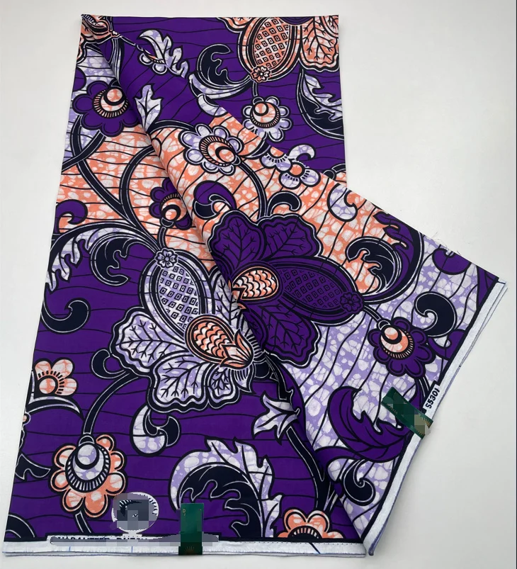 

Африканская ткань с принтом, материал для шитья свадебного платья, высокое качество, удобная 100% Оригинальная Ткань Из Натурального воска Анкары, 6 ярдов