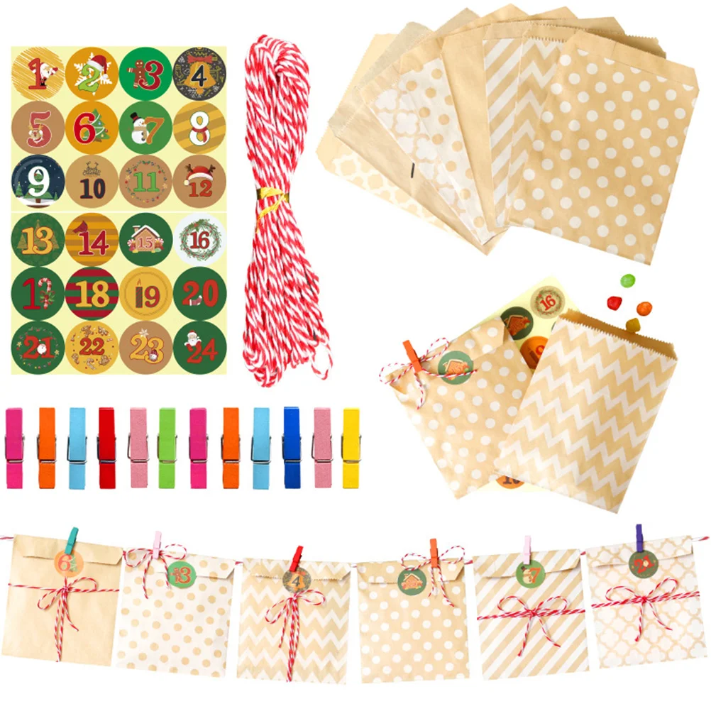 Bags Paper Advent Christmas Countdown Calendar Candy Day Stickers Party Bag Biscuits Calendars Gift Package 24
Bags Paper Advent Christmas Countdown Calendar Candy Day Stickers Party Bag Biscuits Calendars Gift Package 24