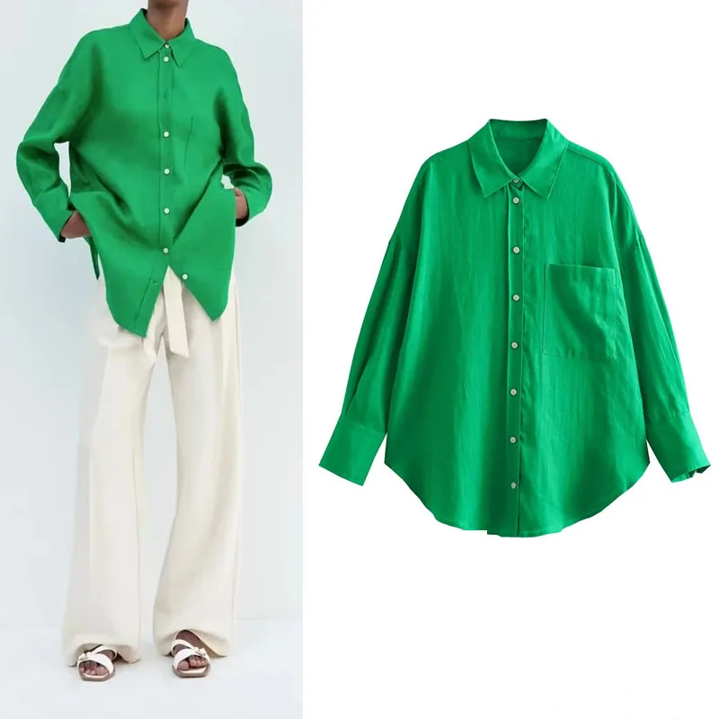 TRAF 2023 Woman Basic Shirt Vintage Lapel Collar Single Breasted Blouses Long Sleeve Pocket Shirts And Blouses Summer Chic Tops
TRAF 2023 Woman Basic Shirt Vintage Lapel Collar Single Breasted Blouses Long Sleeve Pocket Shirts And Blouses Summer Chic Tops
