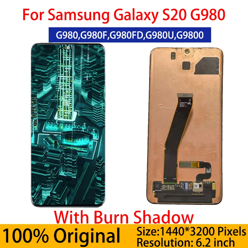 6.2" Original LCD For Samsung Galaxy S20 G980 G980F G980F/DS Display+Touch Screen Digitizer Frame With a burn Part replacement
6.2" Original LCD For Samsung Galaxy S20 G980 G980F G980F/DS Display+Touch Screen Digitizer Frame With a burn Part replacement