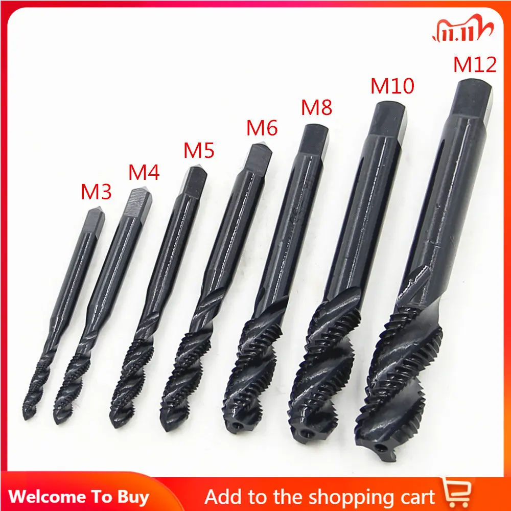 7Pcs Spiral Hand Thread Tap Screw Spiral Point Thread Metric Plug Drill Bits M3 M4 M5 M6 M8 M10 M12 Hand Tool
7Pcs Spiral Hand Thread Tap Screw Spiral Point Thread Metric Plug Drill Bits M3 M4 M5 M6 M8 M10 M12 Hand Tool