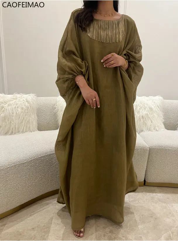 Vintage Cotton Linen Fashion Loose Long Dress Women Casual Lantern Sleeve Pullover Dress Elegant Tassel O Neck Female Maxi Dress
Vintage Cotton Linen Fashion Loose Long Dress Women Casual Lantern Sleeve Pullover Dress Elegant Tassel O Neck Female Maxi Dress