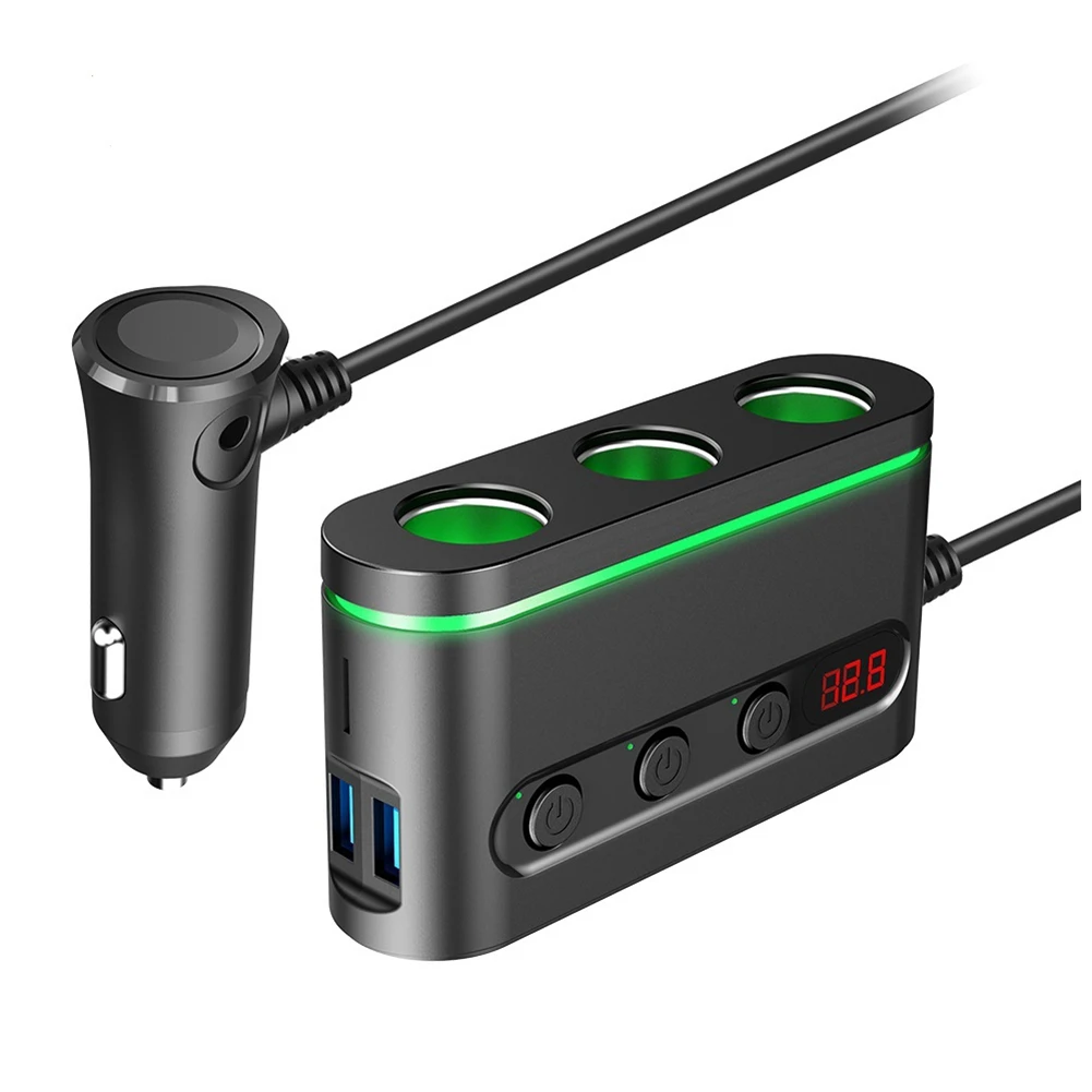 120W Multi-Function Car Charger Adapter Duals QC3.0 Fast Charging Mobile Phone Charger with ON/OFF Switch 2 Ports USB
120W Multi-Function Car Charger Adapter Duals QC3.0 Fast Charging Mobile Phone Charger with ON/OFF Switch 2 Ports USB