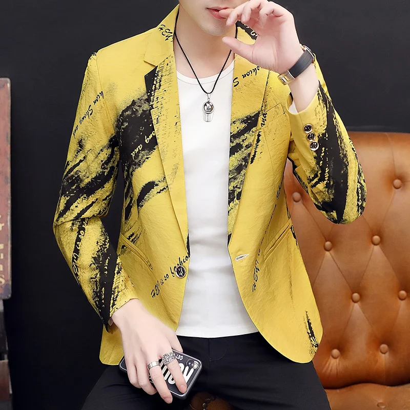 

Новинка 2023 мужской деловой модный джентльменский дышащий тонкий молодежный Повседневный Универсальный блейзер в британском стиле Корейская версия