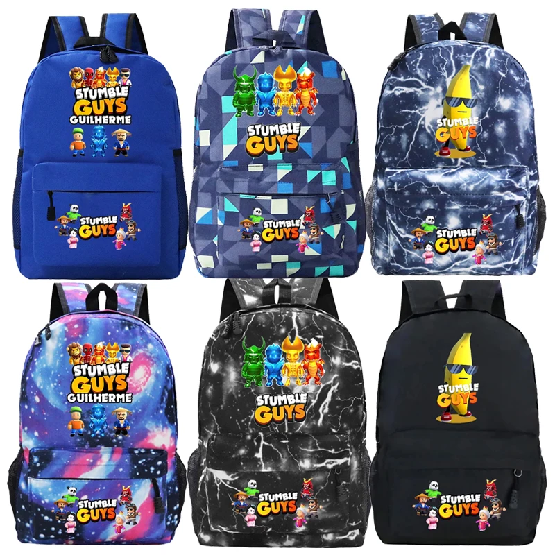 

Stumble Guys Kids Backpack Stumble Game Cartoon Rucksack Boys Girls Teens Shoulder Bag Children Schoolbag Gift