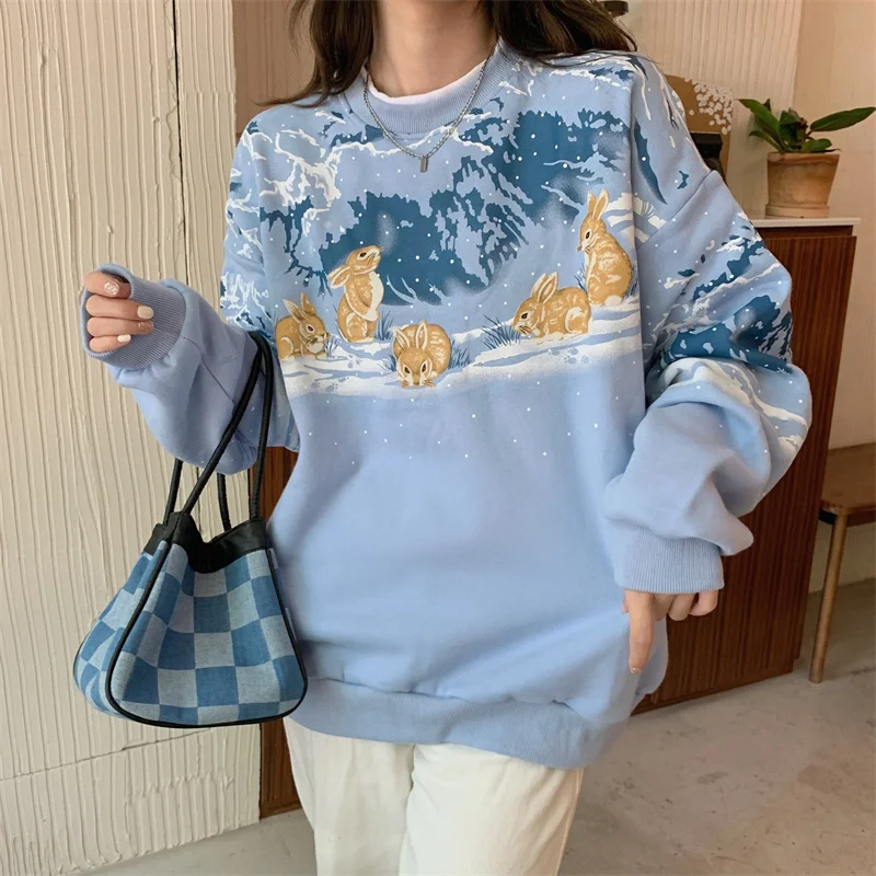 Autumn New Women's Retro Loose Cartoon Print Sweater Japanese Harajuku Ulzzang Sweater Women Korean Fashion Long Sleeve Top
Autumn New Women's Retro Loose Cartoon Print Sweater Japanese Harajuku Ulzzang Sweater Women Korean Fashion Long Sleeve Top