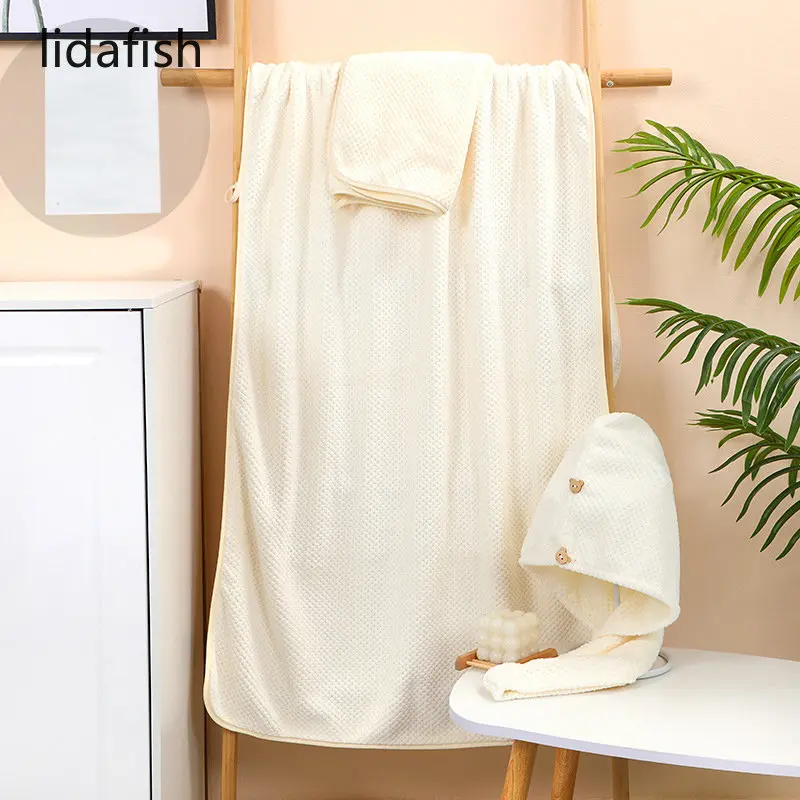 New Oversized Bathroom Quick Dry Bath Towel Dry Hair Cap Coral Velvet Thickened Household Bath Towel 3-Piece Set
New Oversized Bathroom Quick Dry Bath Towel Dry Hair Cap Coral Velvet Thickened Household Bath Towel 3-Piece Set