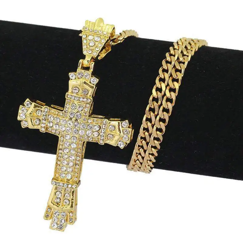 Luxury Cuba Chain Hip-hop Full Diamond Retro Hollowed Out Cross Pendant Necklace For Women 2022 New Korean Fashion Jewelry Gifts
Luxury Cuba Chain Hip-hop Full Diamond Retro Hollowed Out Cross Pendant Necklace For Women 2022 New Korean Fashion Jewelry Gifts