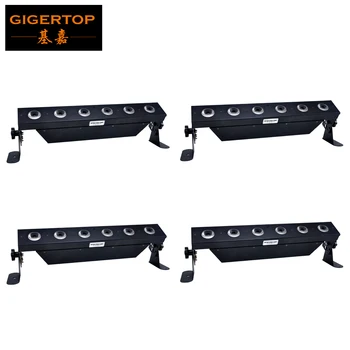 TP-BW0618N 4 Pack 6x18W 6in1 RGBWA UV Battery Wireless Led Wall Washer Light DMX512 Battery 7-9 Hours Work Led Bar Light