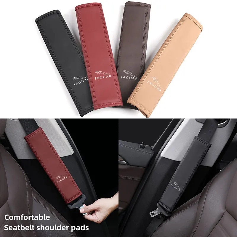 

Car Seat Belt PU Leather Safety Belt Shoulder Cover For Jaguar XF XJ XFR XKR S-Type F-Type X-Type F-Pace I-Pace E-Pace XJR XE