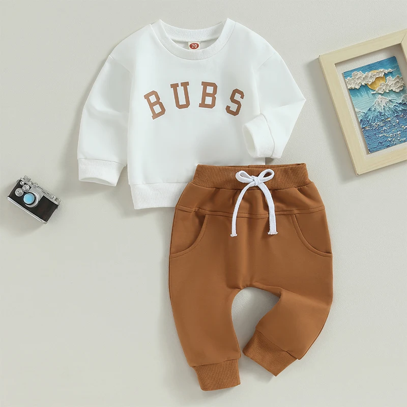 2Pcs Autumn Winter New Baby Boy Outfit Kids Clothes Fashion Long Sleeve Letter Print Sweatshirt Tops Pants Set Toddler Tracksuit
2Pcs Autumn Winter New Baby Boy Outfit Kids Clothes Fashion Long Sleeve Letter Print Sweatshirt Tops Pants Set Toddler Tracksuit