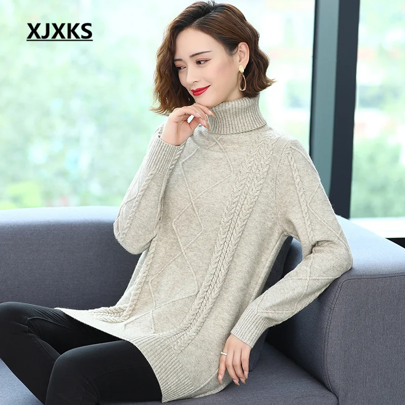 Новинка зимы 2022, женский свитер XJXKS средней длины, вязаный шерстяной пуловер высокого качества, утепленный теплый повседневный джемпер
Новинка зимы 2022, женский свитер XJXKS средней длины, вязаный шерстяной пуловер высокого качества, утепленный теплый повседневный джемпер