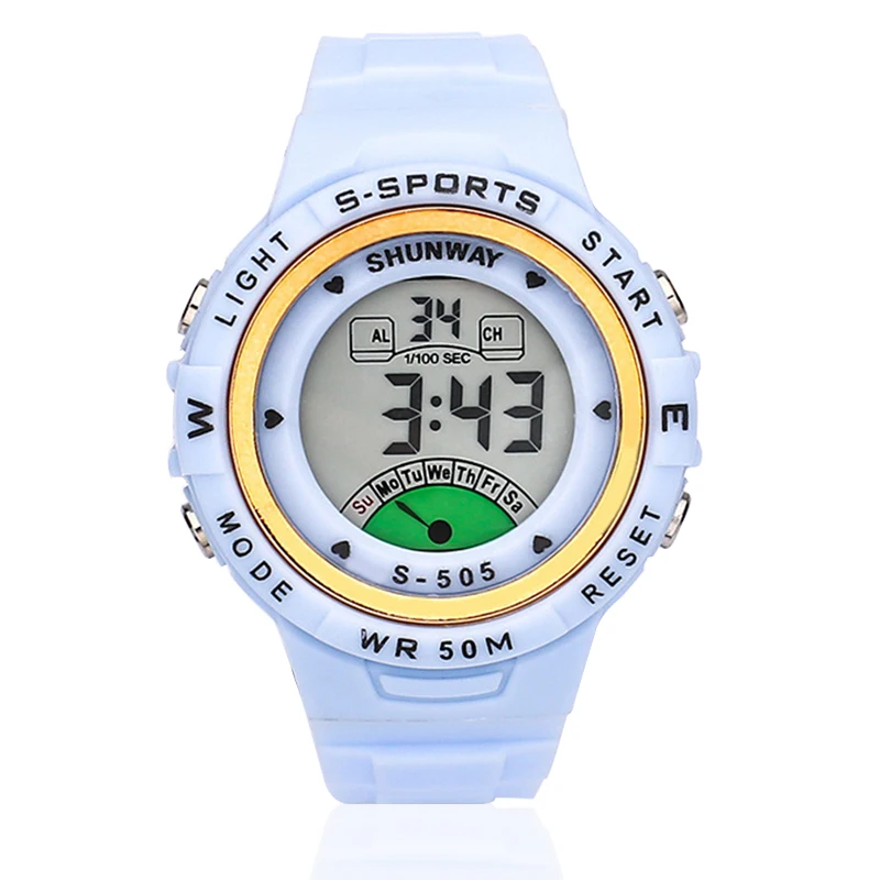 50 meters waterproof electronic watch macaron children's sports watch luminous alarm clock multi-function watch for children
50 meters waterproof electronic watch macaron children's sports watch luminous alarm clock multi-function watch for children