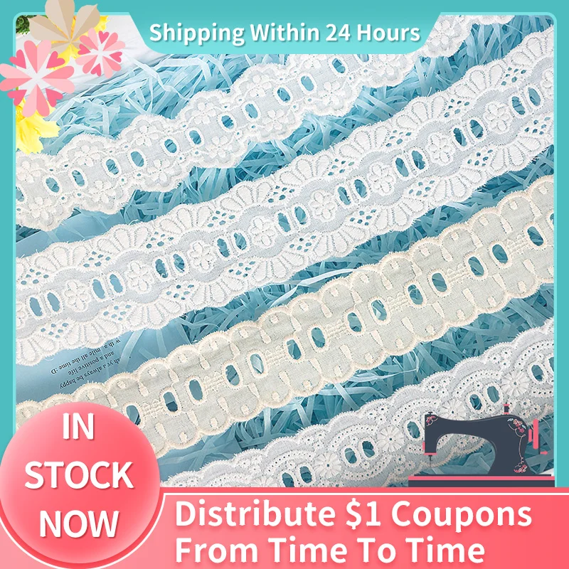 5 Yards White Cotton Embroidered Flower Lace Ribbon Garments Home Applique Sewing DIY Embroidery Trim Lace Fabric Drop Shipping
5 Yards White Cotton Embroidered Flower Lace Ribbon Garments Home Applique Sewing DIY Embroidery Trim Lace Fabric Drop Shipping