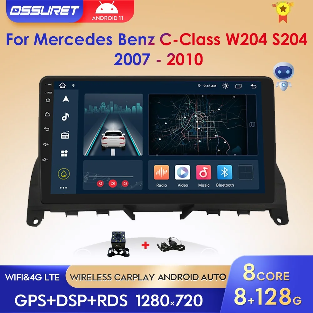 Автомагнитола для Mercedes Benz C Class W204 S204 2007-2010 Android 10, автомобильный радиоприемник, мультимедийный плеер с GPS, 2 Din, аудио, AI, голосовая навигация
Автомагнитола для Mercedes Benz C Class W204 S204 2007-2010 Android 10, автомобильный радиоприемник, мультимедийный плеер с GPS, 2 Din, аудио, AI, голосовая навигация