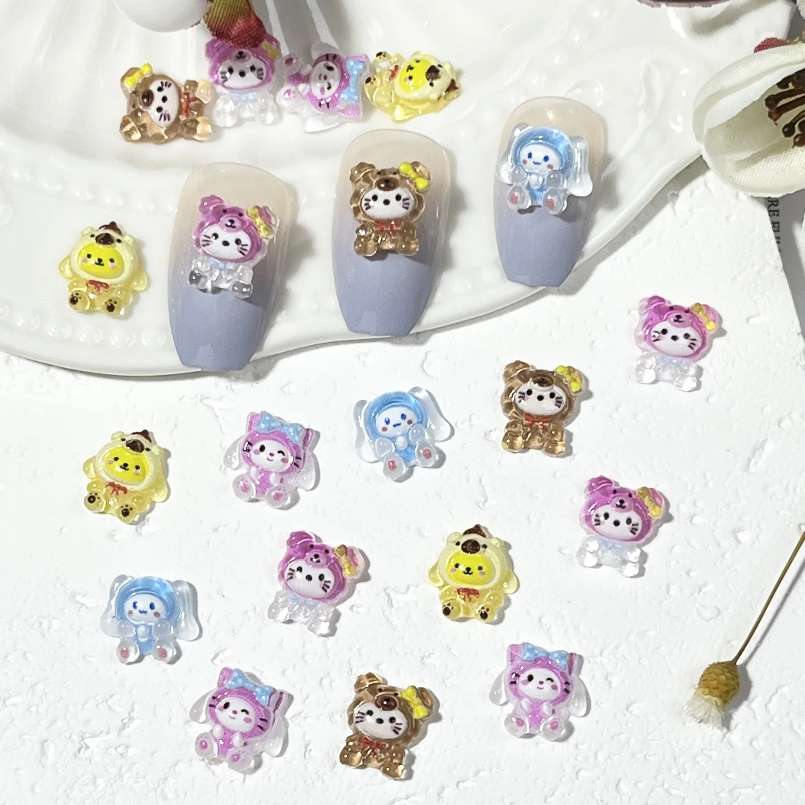 20 шт. Miniso Sanrio мультяшные подвески для ногтей изготовления своими руками милые